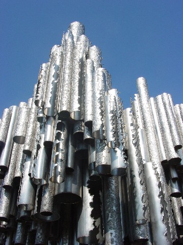 Close up view of Sibelius Monument from below